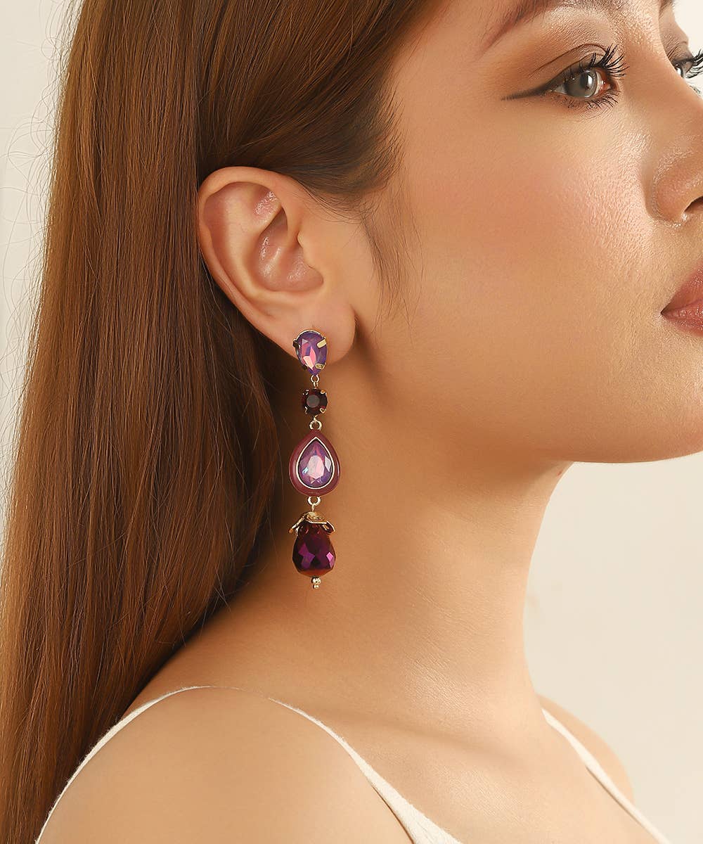Blossom bijoux – wholesale Dangle earrings – Long drop crystal earrings – 26AHBOL0262