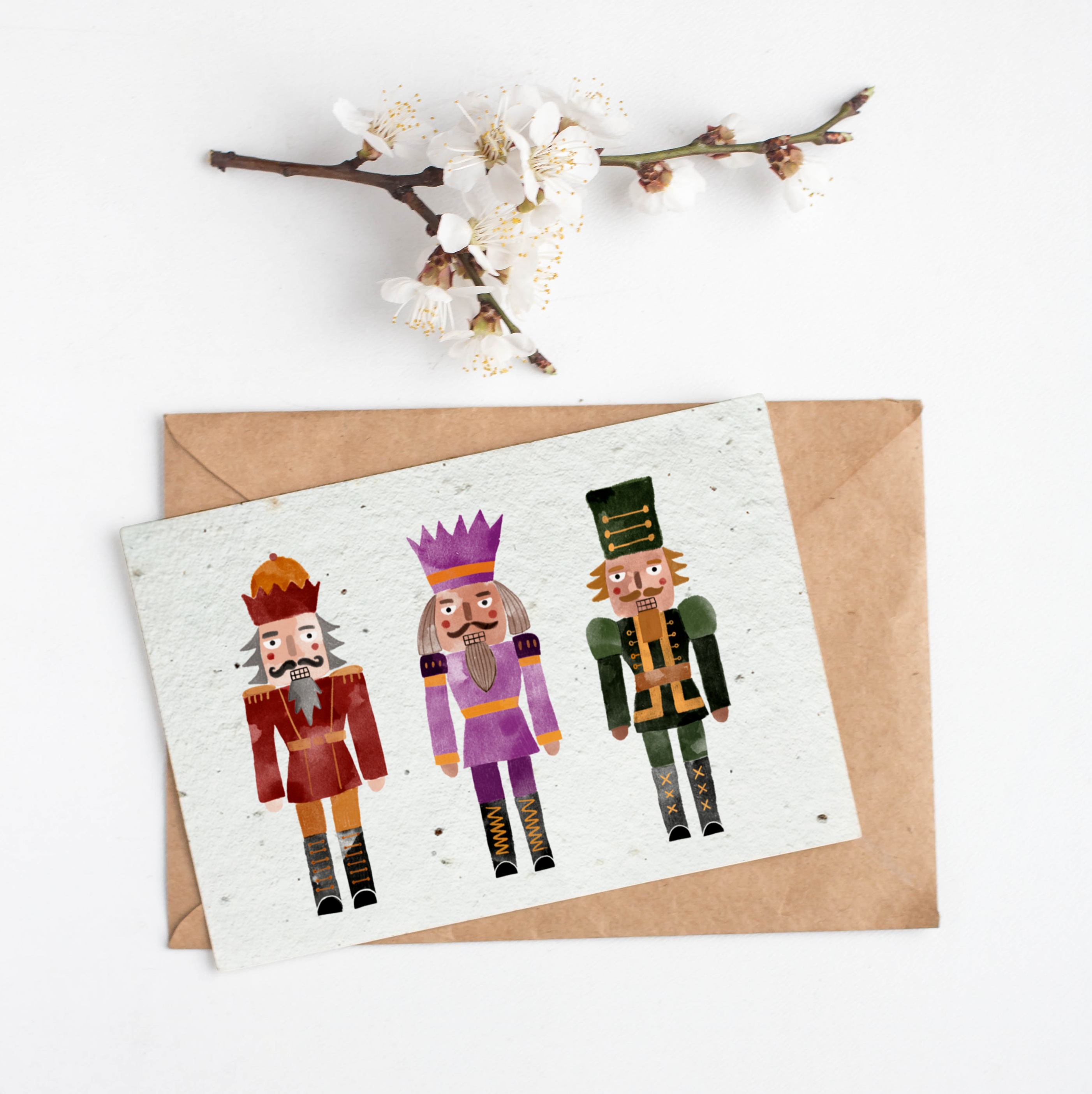 Purcell-Green Studios – wholesale Christmas card – Illustrated Nutcracker Plantable Eco Christmas Card – 0