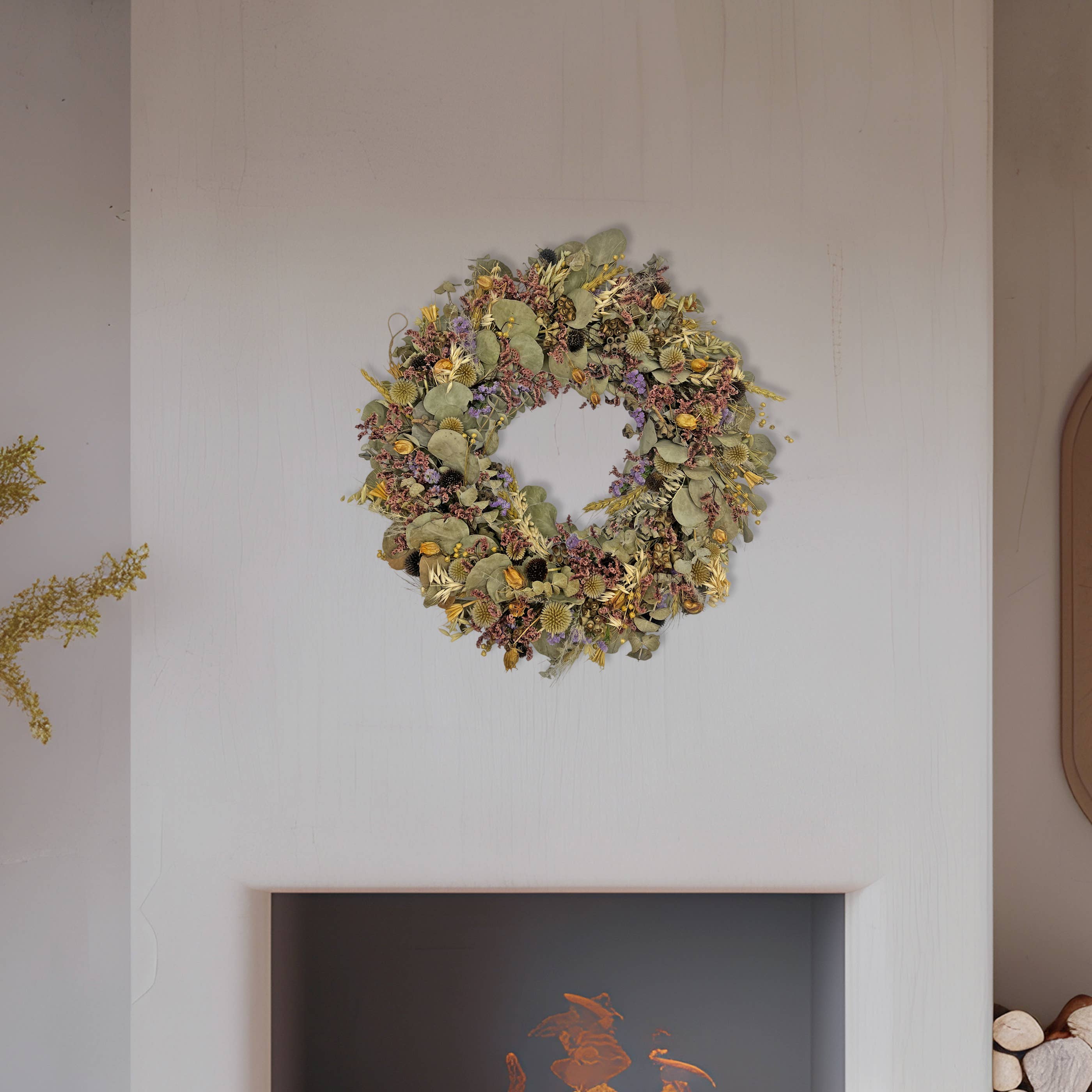 2626 Designs - Wholesale Krans - Gedroogde en geconserveerde decoratieve eucalyptuskrans van 51 cm8