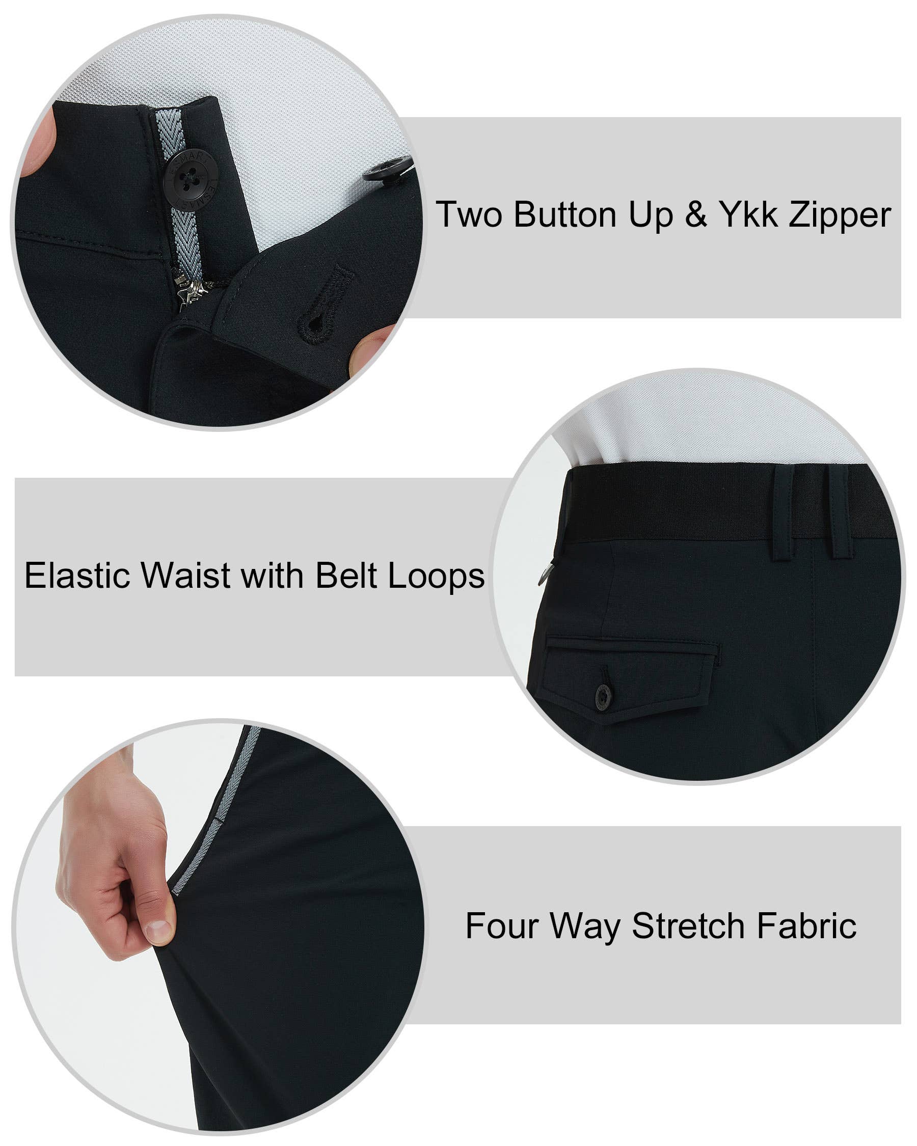 Qing Dao Lai Si Ma Te Fang Zhi You Xian Gong Si - Vente Short de sport – homme - Short de golf stretch pour hommes avec poches, taille élastique17