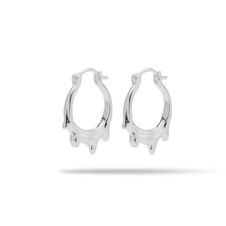 Moclein - Vendita all'ingrosso Orecchini a cerchio - Orecchini a cerchio gocciolanti in argento2