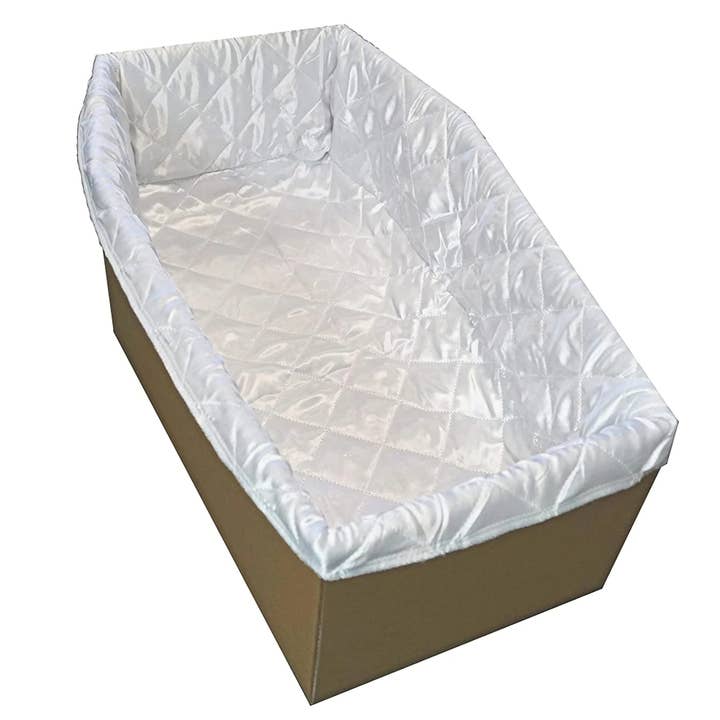 petbye - Vendita all'ingrosso Urne/Scatole dei ricordi per animali domestici - Bara per animali in cartone con rivestimento interno in raso 100 cm (Taglia 3XL)4