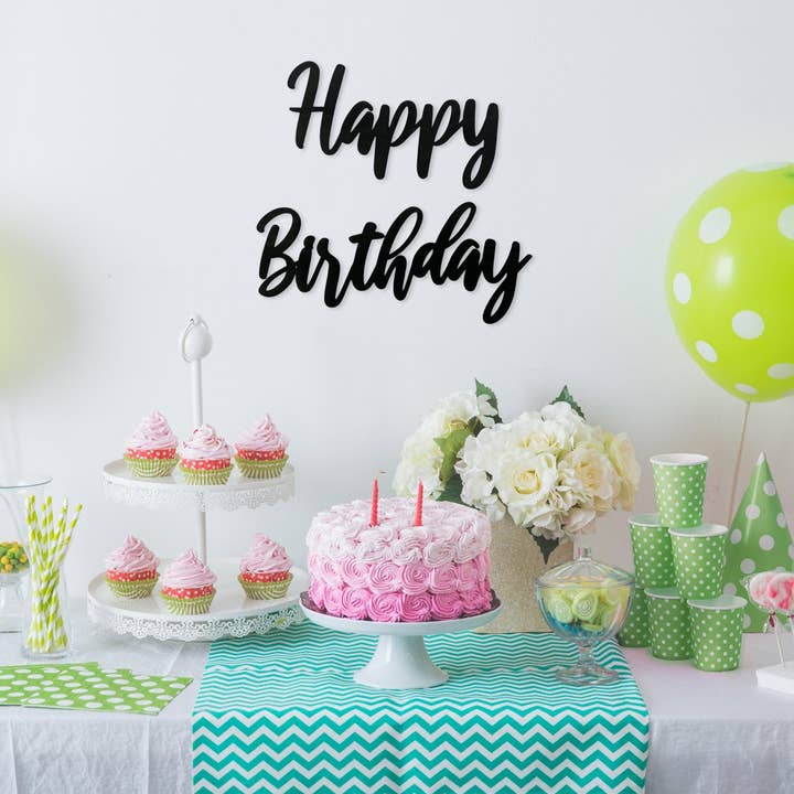 Happy Birthday Wood Sign, Birthday Party Backdrop Decor for wholesale by Liz's Wood Designs