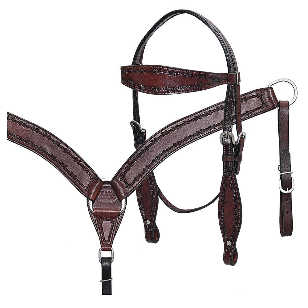 HILASON - Wholesale Horseback Riding Gear - HILASON Western Horse Headstall Breast Collar Set Tack Genuine American Leather | For Horses Headstalls240