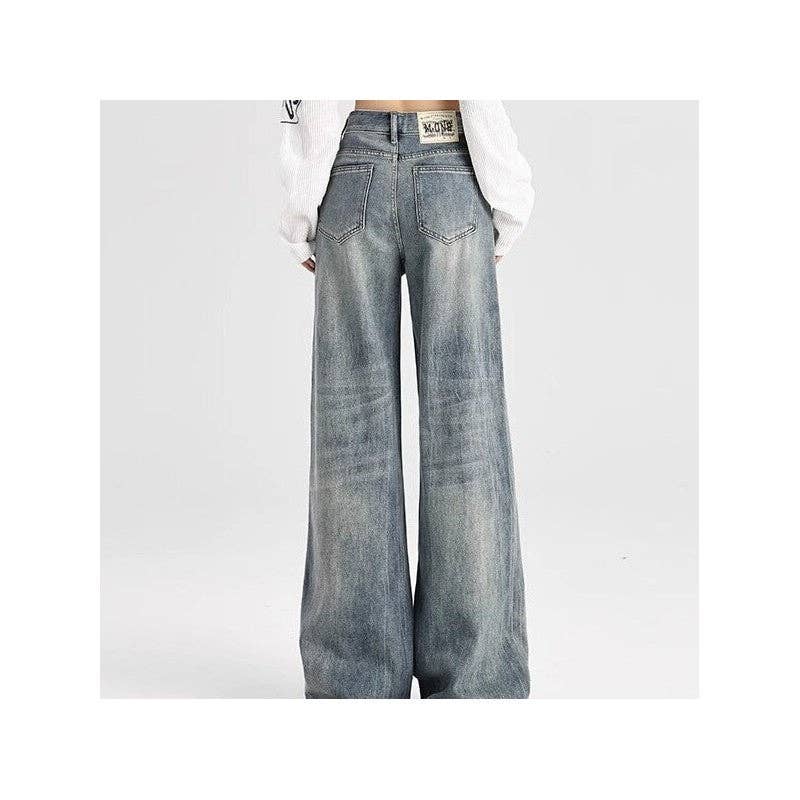 BLUE Vintage High Waist Wide Leg Jeans for wholesale on Faire3