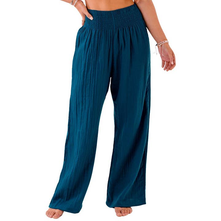 Lotus and Luna - Vente Pantalon – femme - Pantalon large en coton Pacific