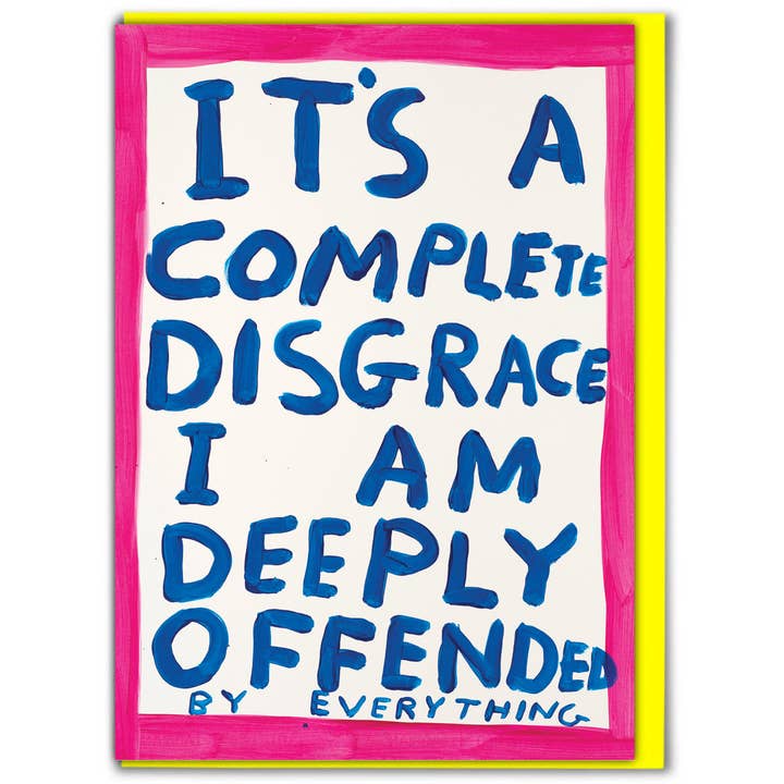Funny Greetings Card By David Shrigley - Deeply Offended for wholesale by David Shrigley x Brainbox Candy