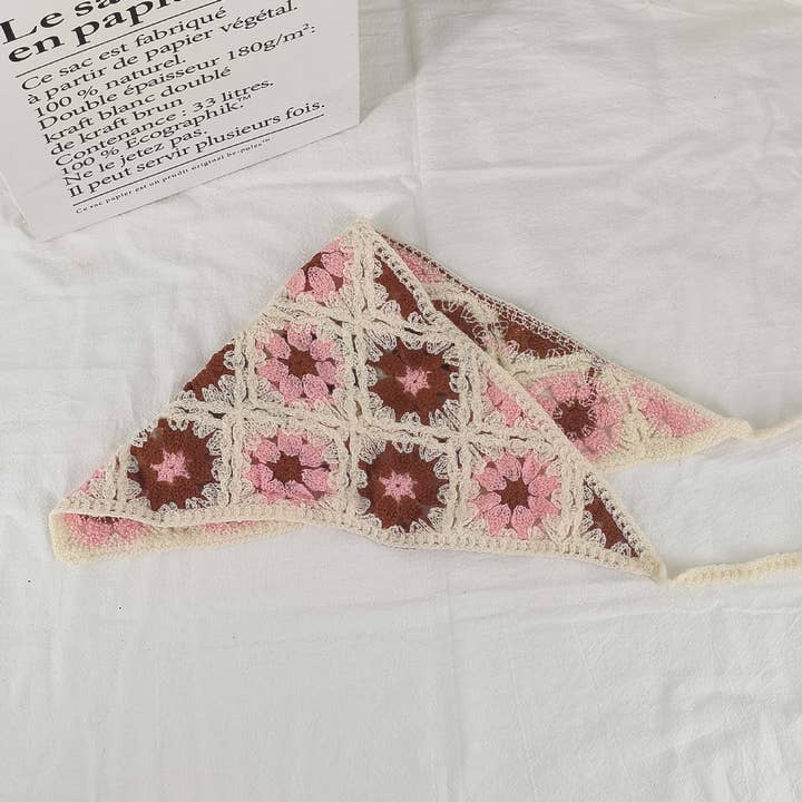 MKS America - Wholesale Bandana - Women's - Cherry Strawberry Floral checkered Crochet Bandana -56colors42