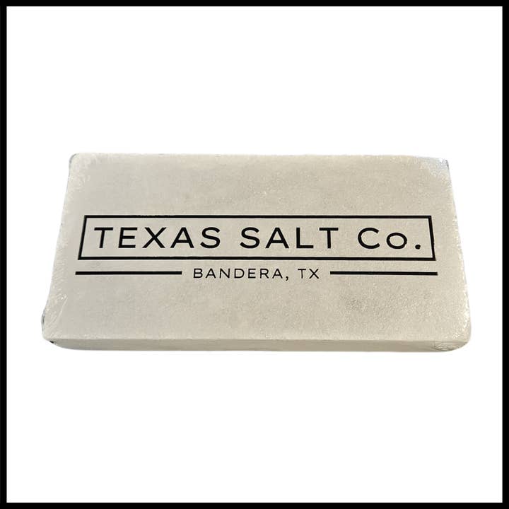 Himalayan Salt Tile w/ Logo for wholesale by Texas Salt Co