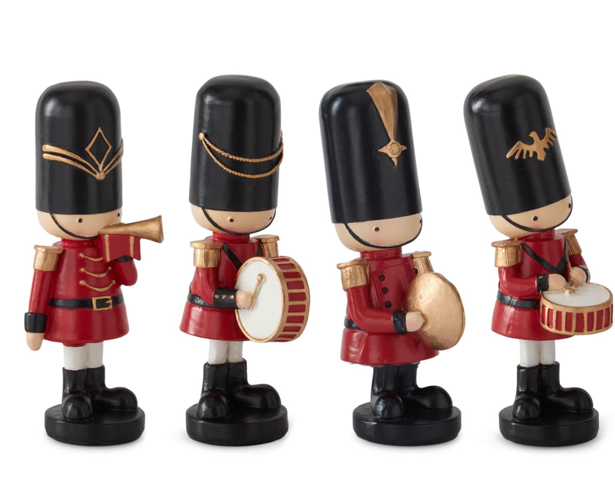 Dunn Deals - Wholesale Holiday Nutcracker - Christmas Carousel Collection - 7.5" Red & Black Nutcracker w/Musical Instruments - SET OF 4 PIECES1
