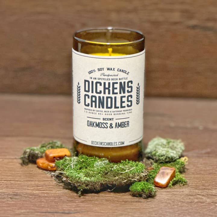 Oakmoss & Amber for wholesale by Dickens Candles