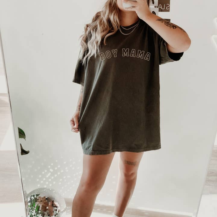 Boy Mama Varsity Tee for wholesale by SBG Co.