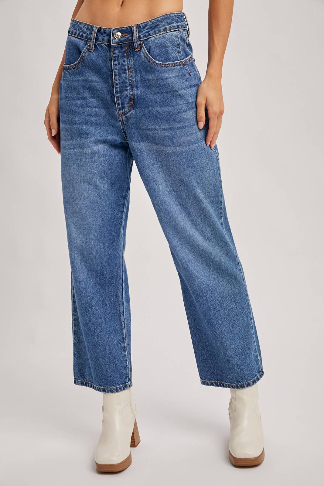 Bluivy - Wholesale Jeans - Women's - DENIM MID-RISE WIDE LEG CROPPED JEANS14