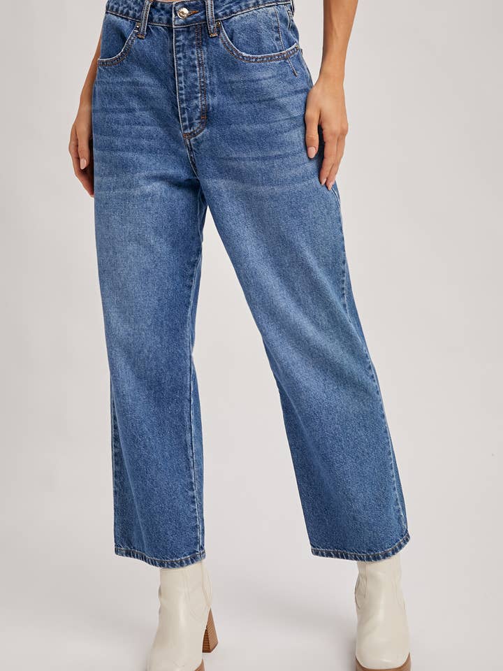Bluivy - Wholesale Jeans - Women's - DENIM MID-RISE WIDE LEG CROPPED JEANS14