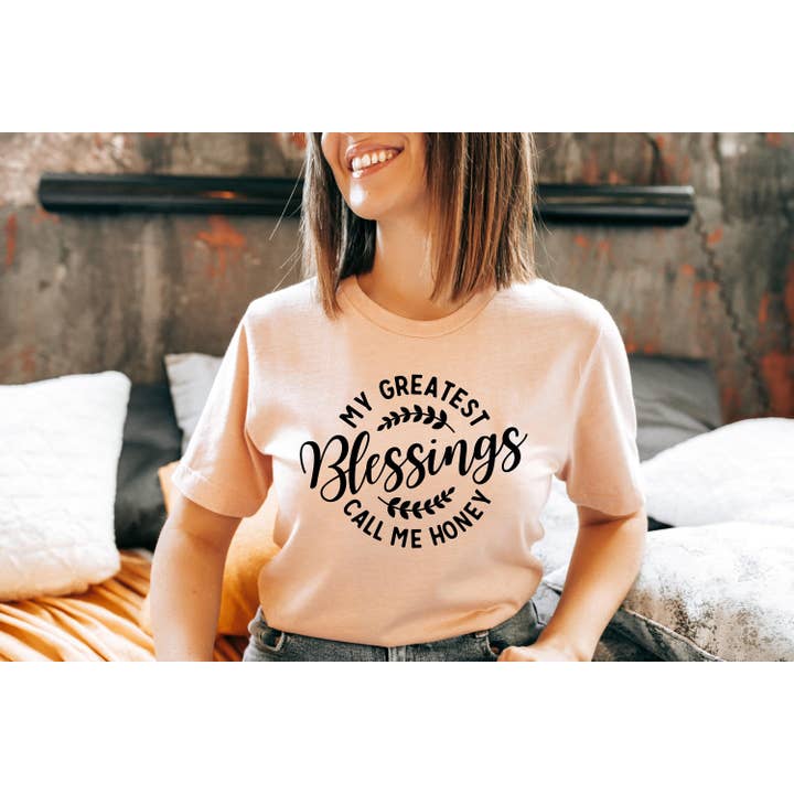 Nunu's Studio - Wholesale Screen Printed T-Shirt - Women's - My Greatest Blessings Call Me Honey Grandmother Shirt