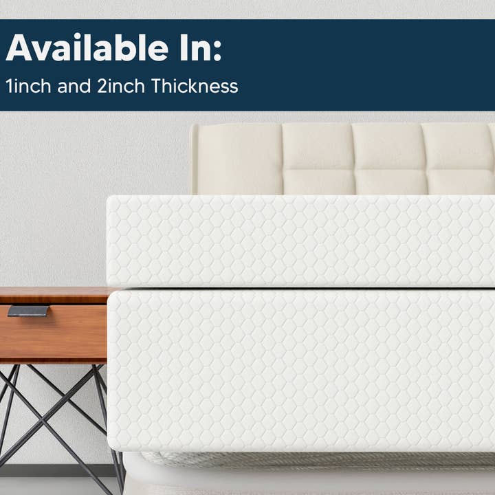 White 2-Inch Medium Firm Mattress Toppers with Breathable Cover for wholesale on Faire4