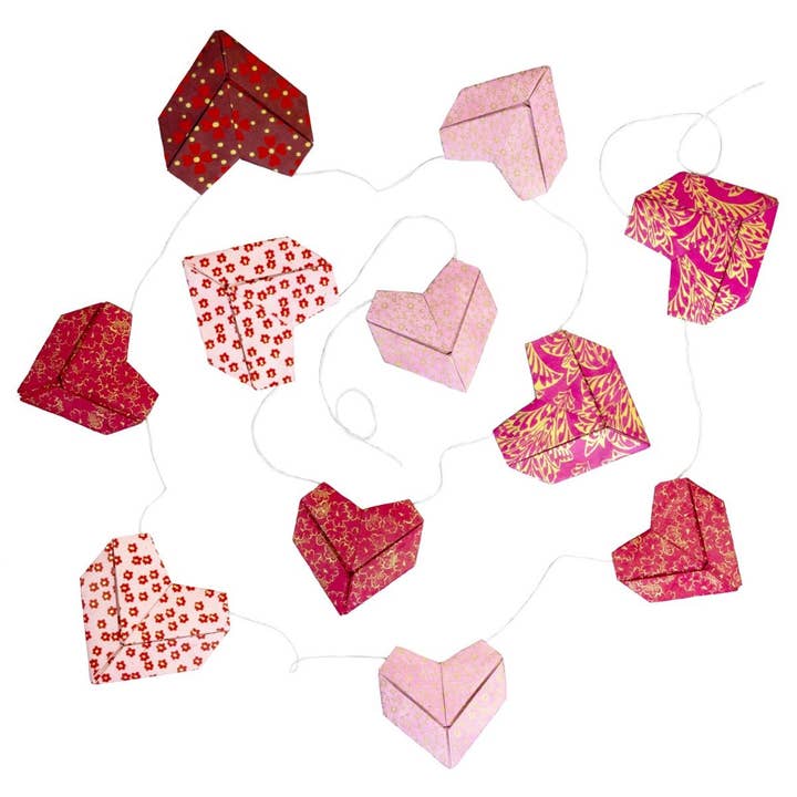 Origami Heart Eco Garland for wholesale by dZi Handmade