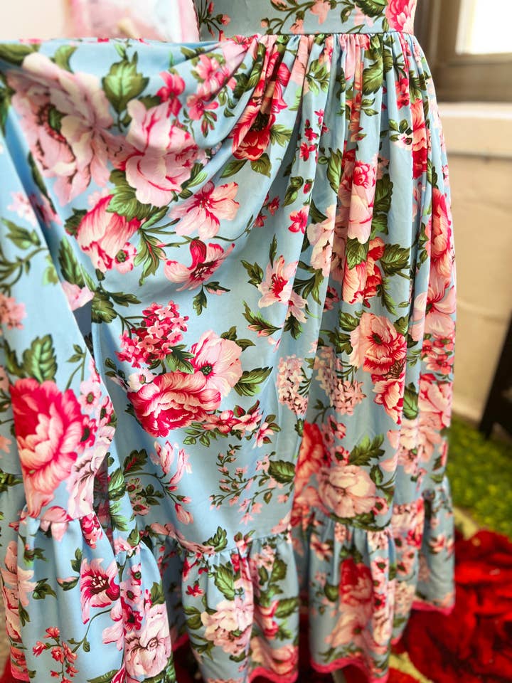 Wax Poetic Clothing - Wholesale Dress - Women's - Cosette Maxi Dress in Pink Rose Print3