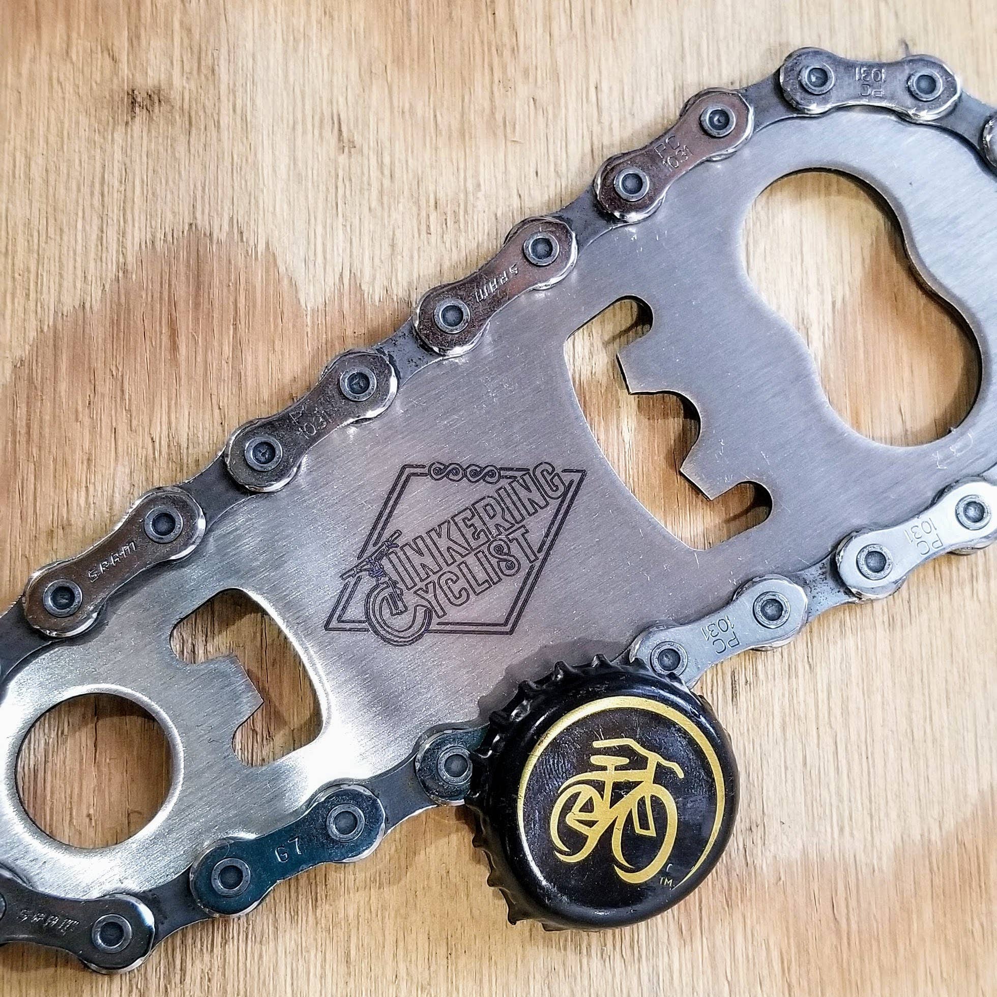 Tinkering Cyclist - Wholesale Bottle/Wine Opener - Upcycled Bike Chain Barware Bottle Opener2