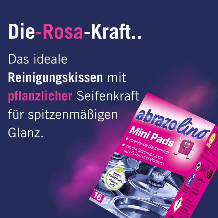 abrazo – Großhandel Reinigungsschwamm – abrazolino Mini Pads - 16 verseifte Reinigungspads, handlich
