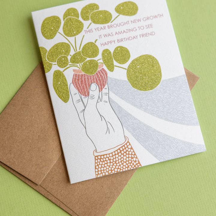 Quiet Lines Design - Wholesale Birthday Card - New Growth-Birthday Greeting Card