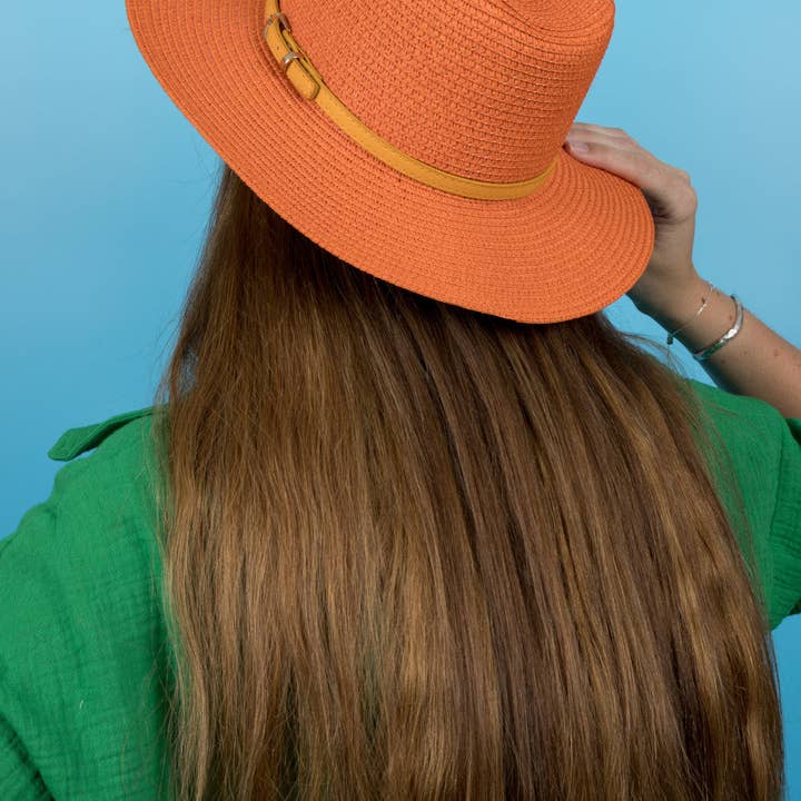 Nakoa The Label - Wholesale Straw hat – women's - Fedora Sun Hat - Cannes - Orange1