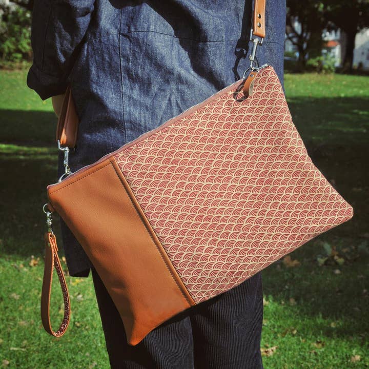 Estojo para laptop - Red Japanese wave por atacado de Lauren Holloway