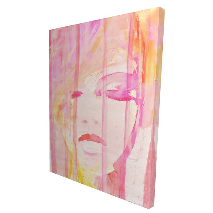 Rosa Abstrakt porträtt | konsttryck på duk 36 ”x 48" för wholesale på Faire