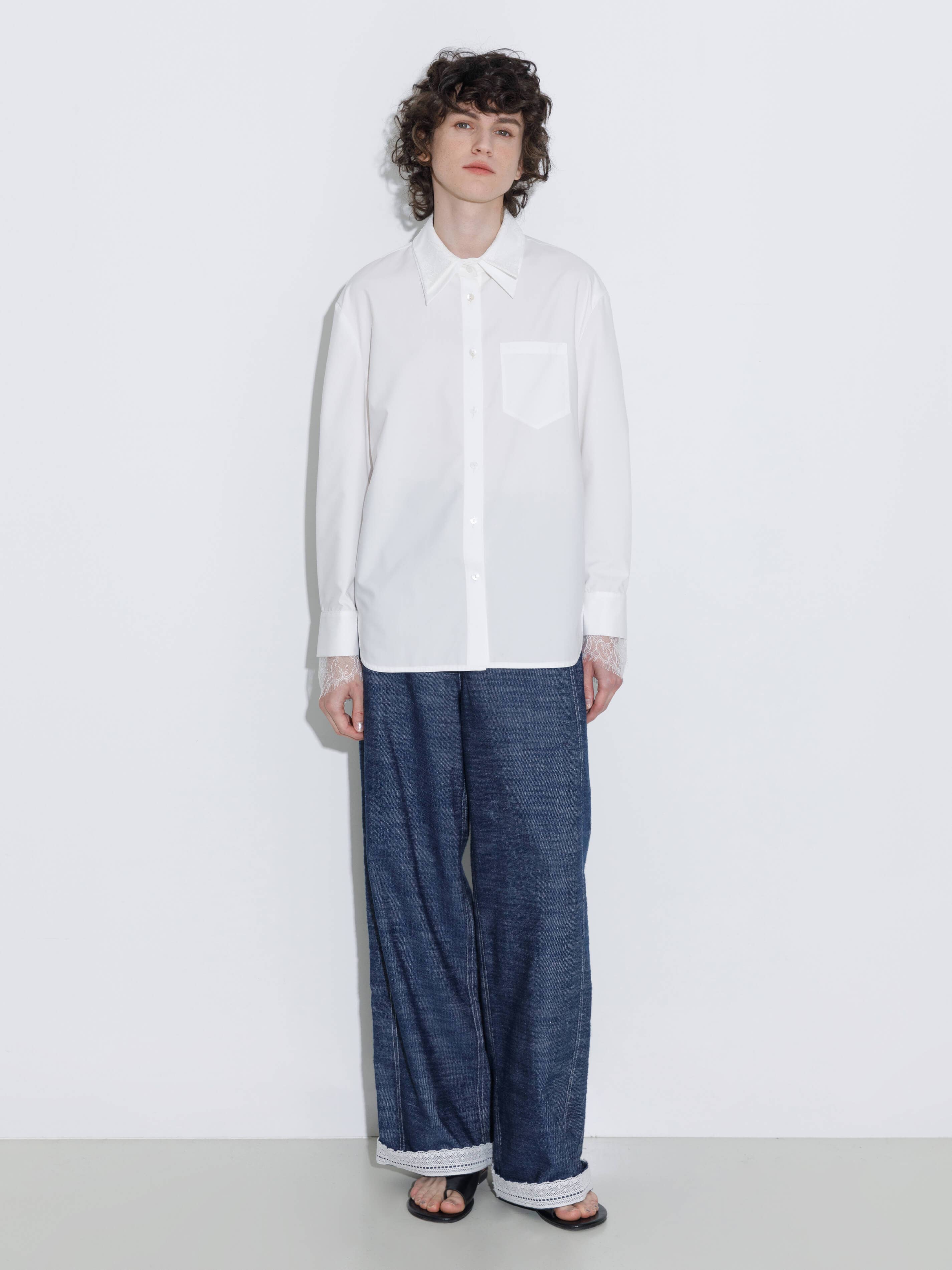 CUBIC - Wholesale Button Down Shirt - Women's - Double Wing Collar Shirt with Detachable Lace Collar15