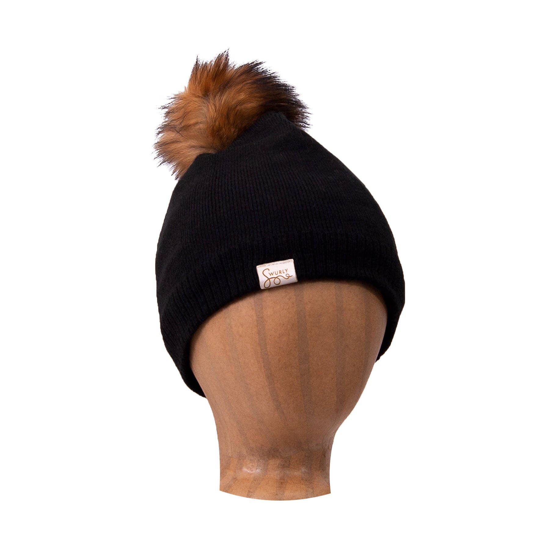 Swurly - Venta al por mayor Gorro de lana - Mujer - Gorros de punto forrados en seda con pompón desmontable3