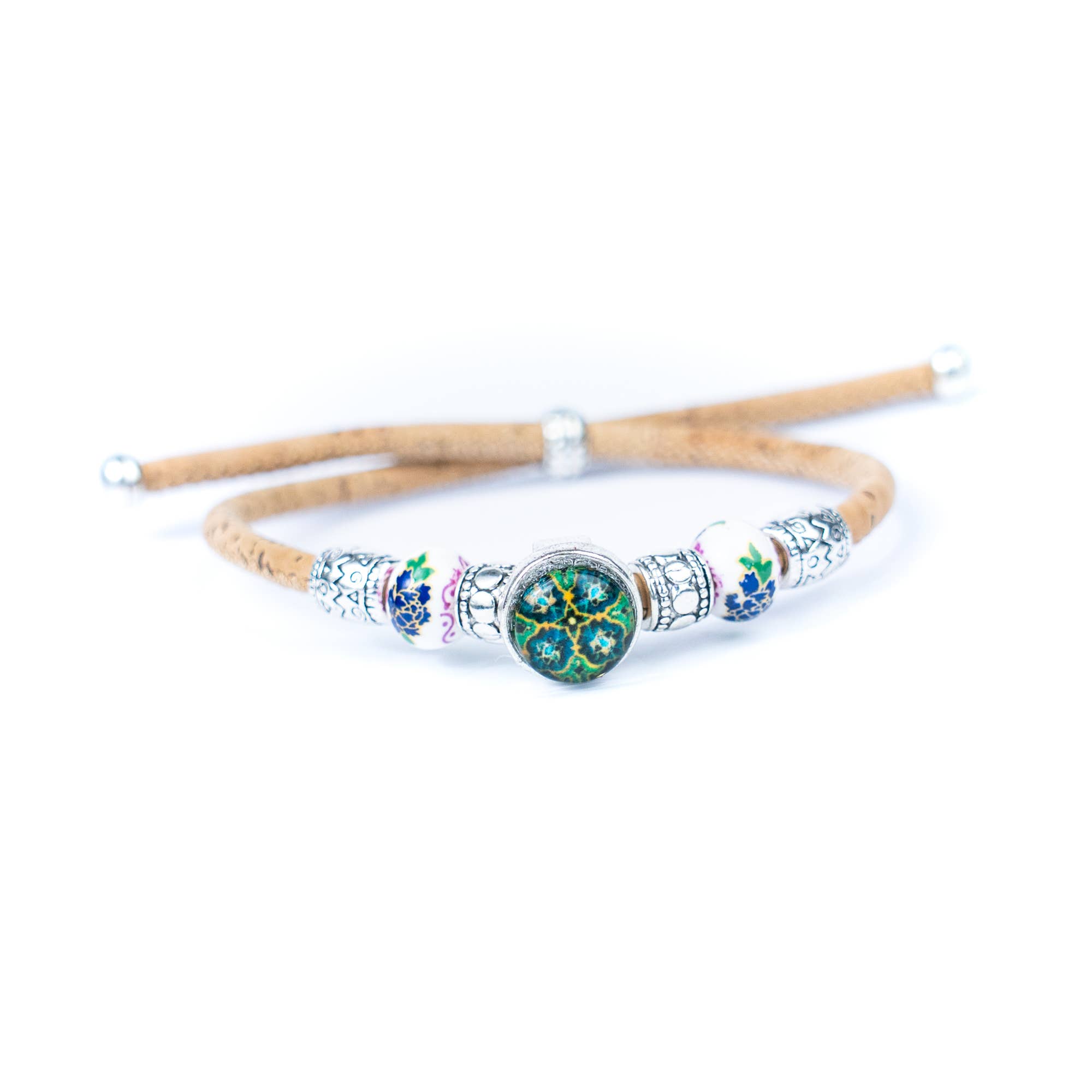 Meninas Bonitas Cork - Wholesale Charm/Dangle Bracelet - Natural cork cord and ceramic beads handmade women's fashion bracelet BR-456-MIX-53