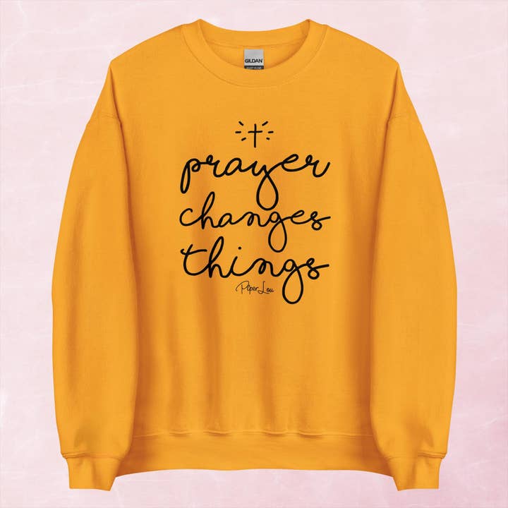 Piper Lou Collection - Wholesale Graphic sweatshirt – Women’s - Prayer Changes Everything Graphic Crewneck Sweatshirt5