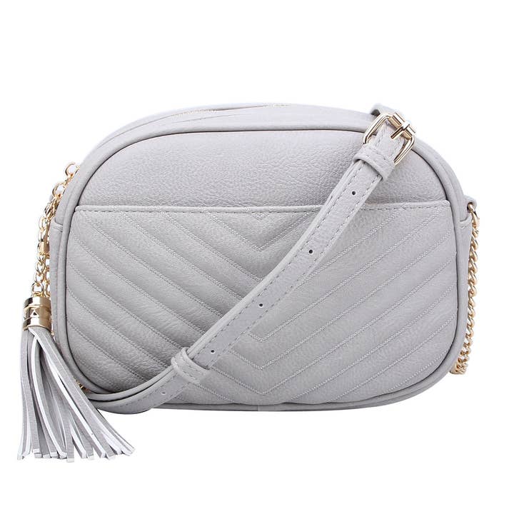 MiMi Wholesale - Wholesale Crossbody Bag - Women's - Veronica V-Stitched Tassel Crossbody Bag with Zipper19