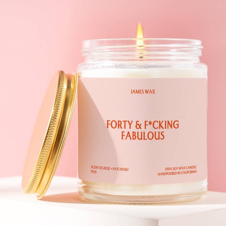 40th Birthday Candle Birthday Candle Forty & Fabulous F021 for wholesale by James Wax