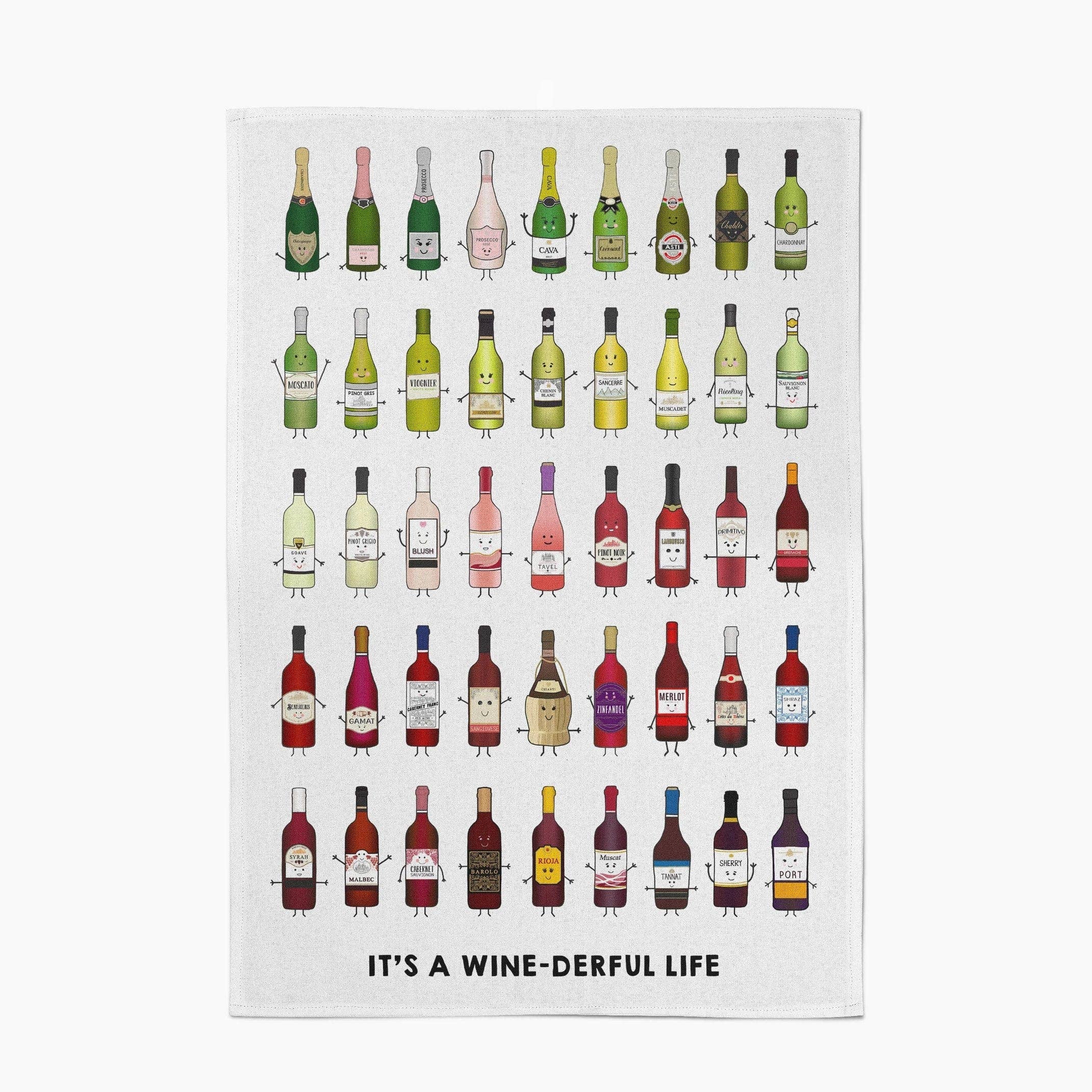 Of Life & Lemons - Wholesale Tea Towel - 'WINEderful' Wine Montage Tea Towel1