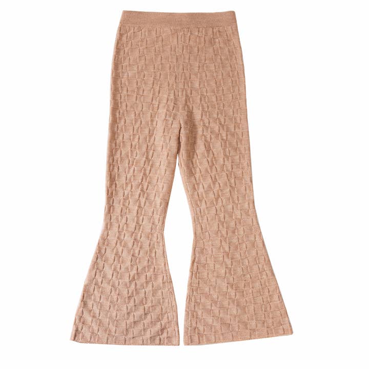 Checkered Trousers Pastel Orange for wholesale by Knit Planet