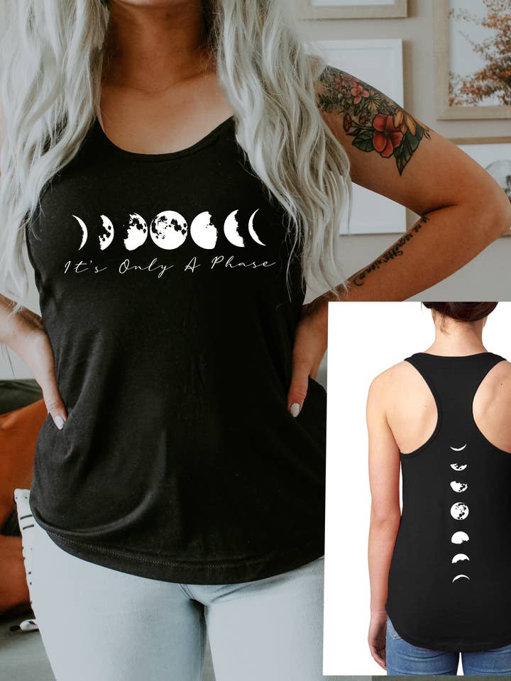 It's Only A Phase, Moon Phases Tank Top - Spiritual Apparel for wholesale by Best Life Apparel