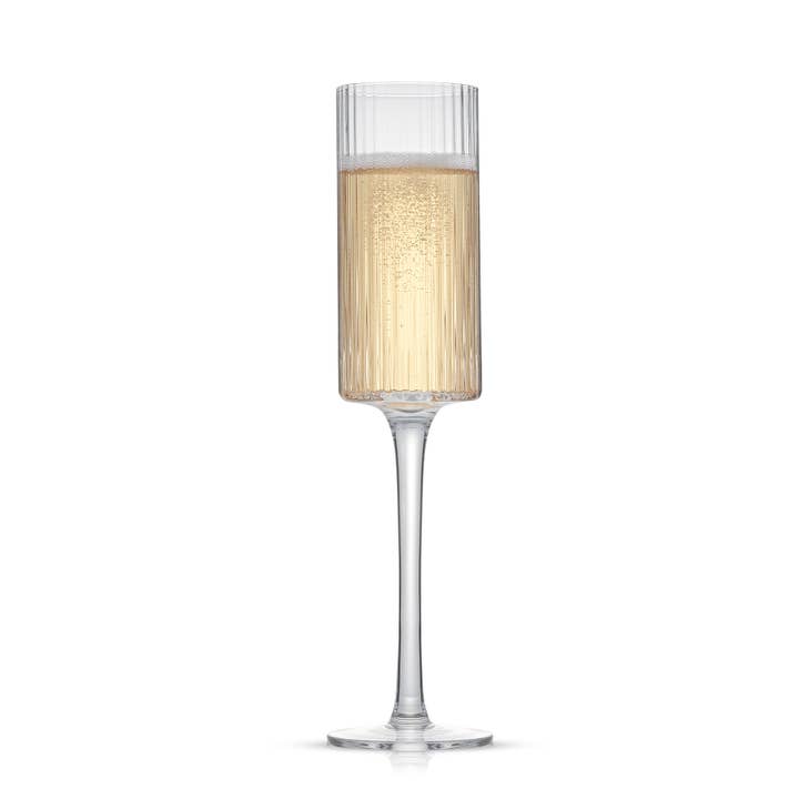JoyJolt - Wholesale Champagne flute - JoyJolt Elle Fluted Cylinder Champagne Glass - Set of 22