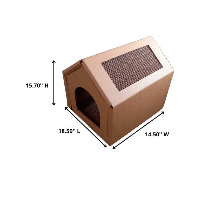 Designer Pet Products, LLC - Venta al por mayor Rascador - Gatos - Casa para gatos con rascadores – Tamaño mediano, duradera1