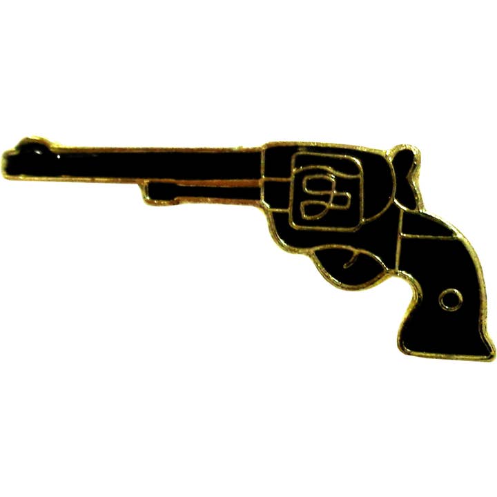 Enamel Pin - Revolver Gun - Black for wholesale by Square Deal Recordings & Supplies