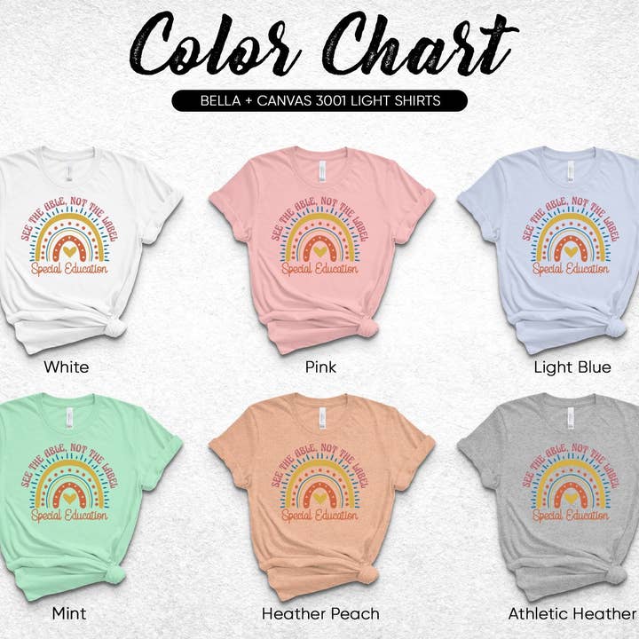 Camiseta inspiradora de educación especial, camiseta arcoíris con mensaje positivo, ropa de apoyo al profesor, ropa inclusiva para el aula para venta al por mayor de FreakyTeeFactory