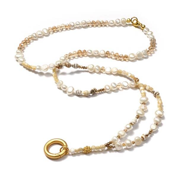 Malibu 88 Goldshiny, Long Pearl Interchangeable Necklace for wholesale by SchauTime