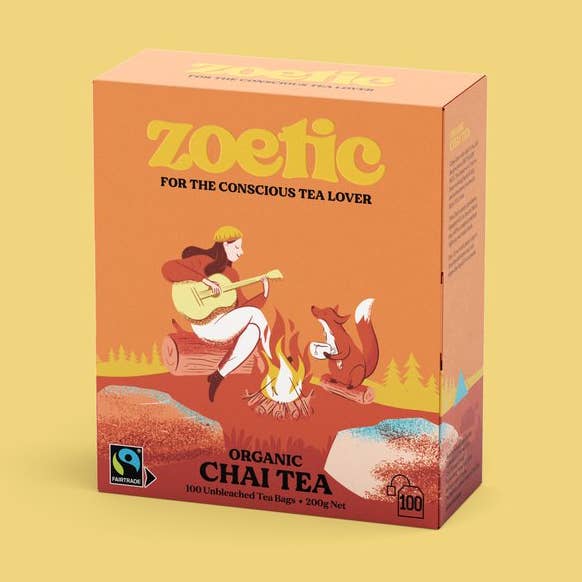 Chai Tea (Foodservice) 100 Tea Bags 6" for wholesale by Zoetic