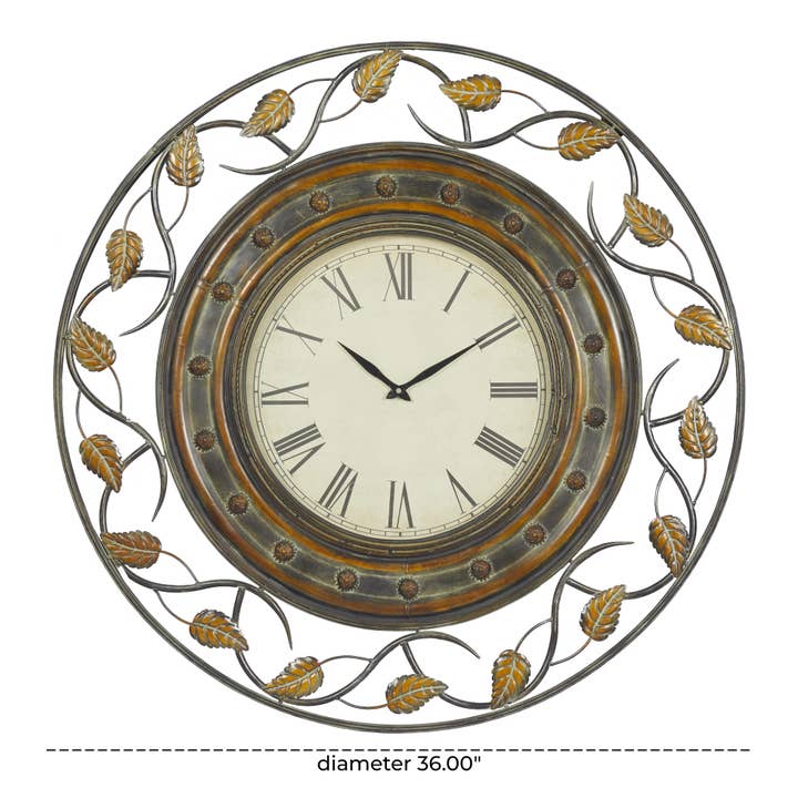 A-57720: METAL WALL CLOCK 36"D for wholesale by Import Corner