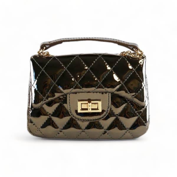 Doe a Dear - Wholesale Crossbody Bag - Kids - B1220-1 Crossbody Metallic Quilted Purse (4 Colors)