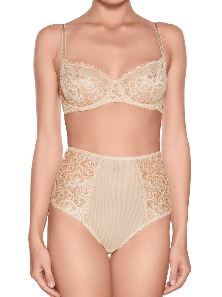 Miss Lily Ivory Lace Balcony Bra for wholesale by Viola Sky