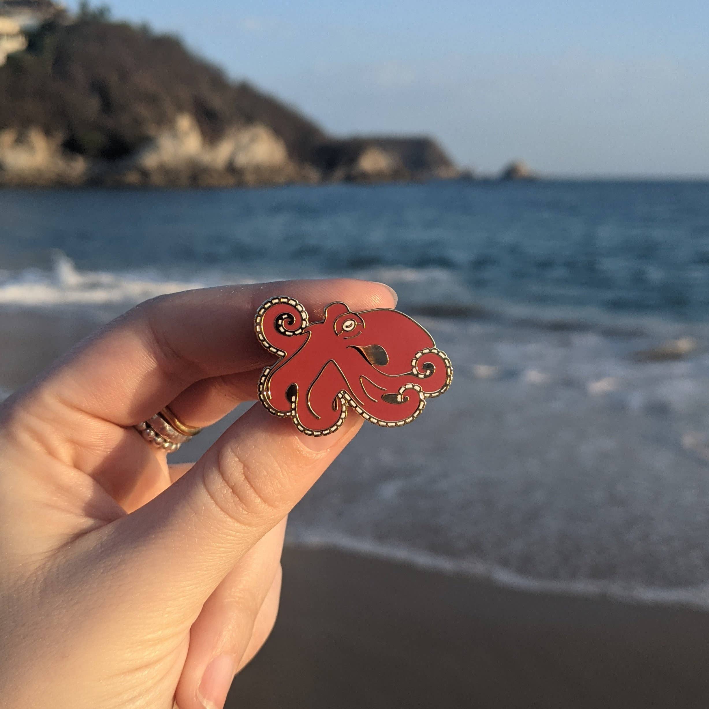 Drawn to Nature - Wholesale Lapel Pin/Button - Octopus Pin Badge - Cephalopod Enamel Pin3