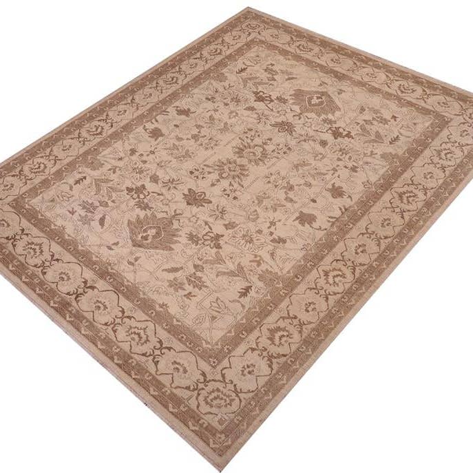 Tapis en laine Ziegler Elsy beige/tan éclectique - 9'6'' x 12'6'' pour la vente par Arshs Fine Rugs