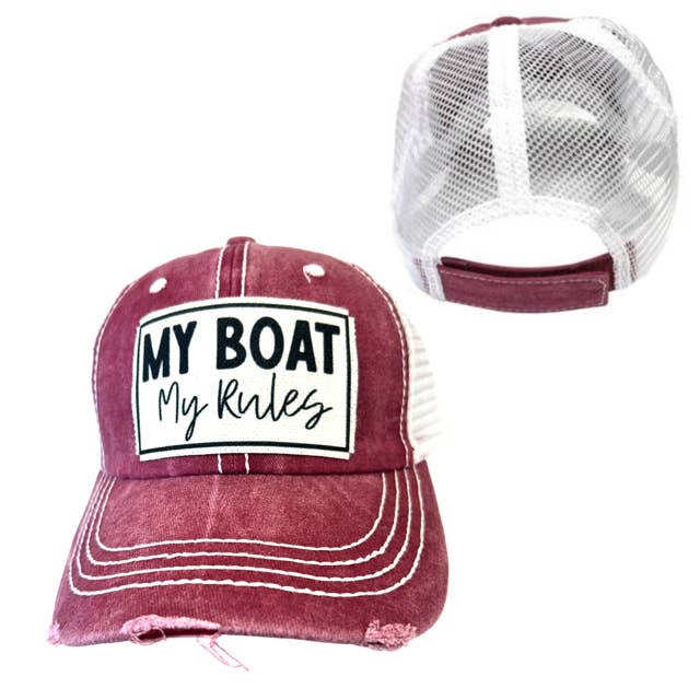 dkhandmade - Wholesale Trucker Hat - Unisex - MY BOAT MY RULES | DISTRESSED | UNISEX HAT10