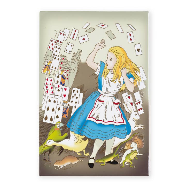 Alice and Cards Ceramic Tile Picture Wall Art 30 x 20cm for wholesale by Art of Arora